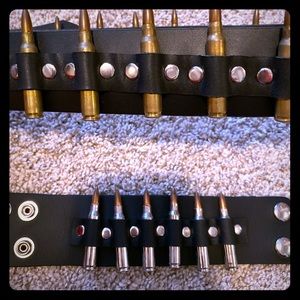 Bullets punk style belt with matching bracelet